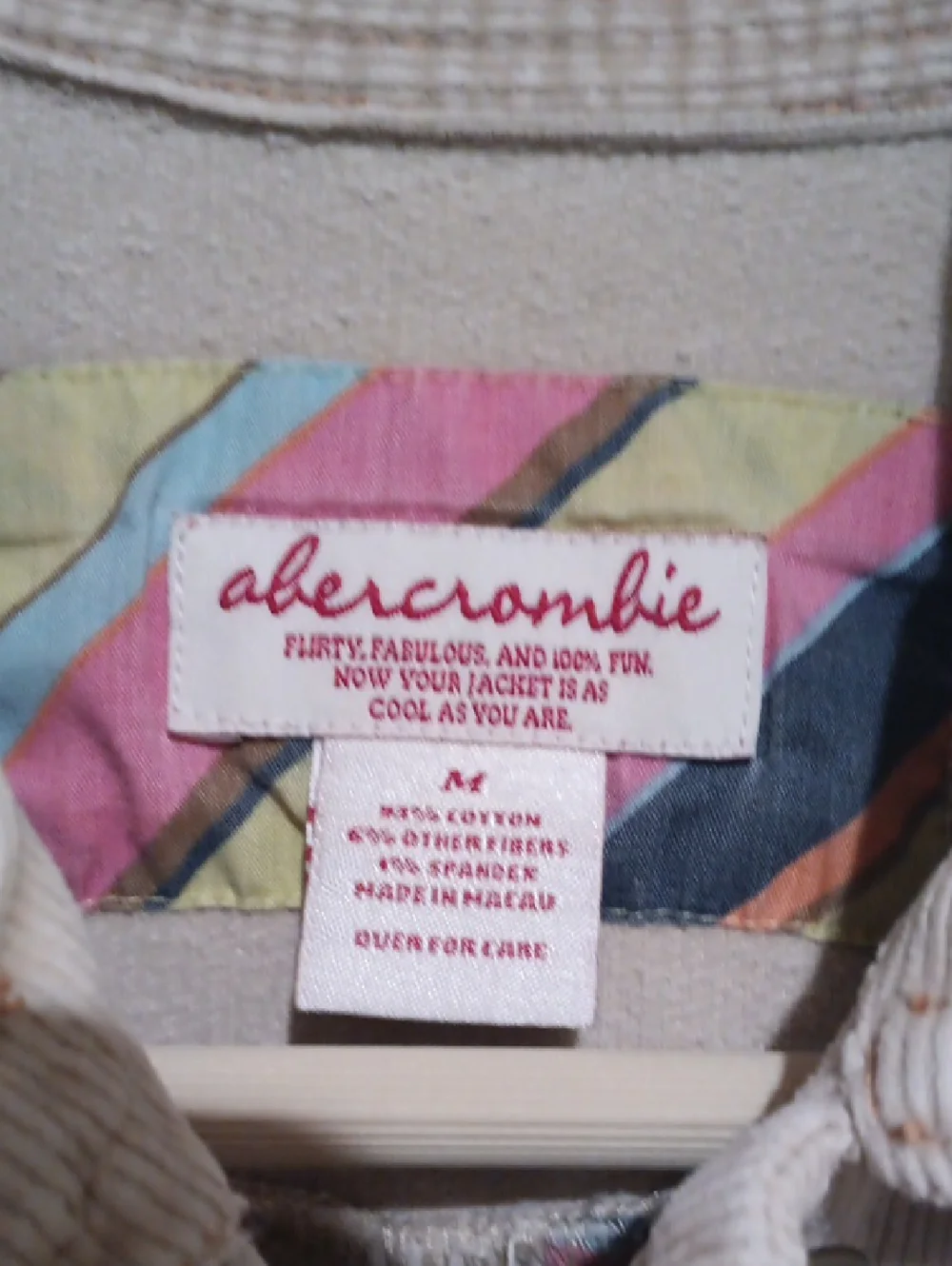 Vtg Y2K Abercrombie & Kids Cream Jacket
